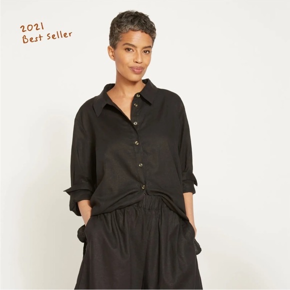 Universal Standard High-Low Dawn Stretch‎ Linen Tunic - Picture 2 of 10